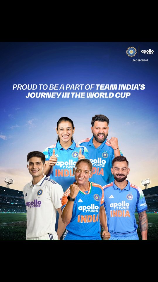 Proud to support Team Indias journey in the World Cup. ApolloTyres TeamIndia Go The Distance, Apollo Tyres, Team India 