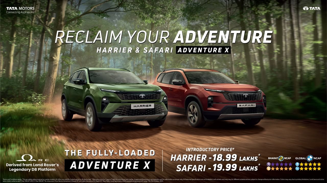 True SUV build. Fully loaded tech. Unmatched capability. Reclaim Your Adventure with Harrier Safari Adventure X