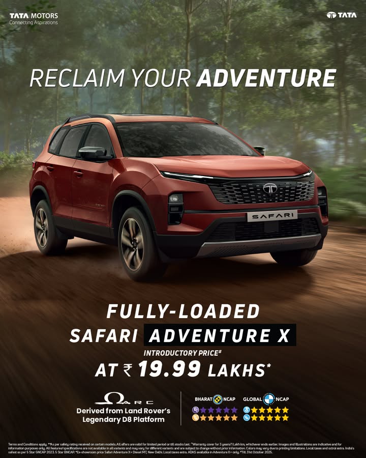Reclaim Your Adventure with Safari Adventure X Indias most Premium, Fully loaded True SUV