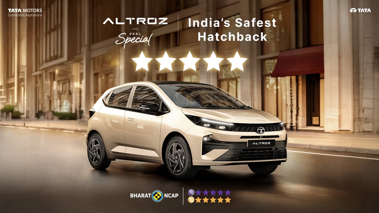 Written in the stars The All New Altroz is now officially India s Safest Hatchback with 5 Star Bharat NCAP...