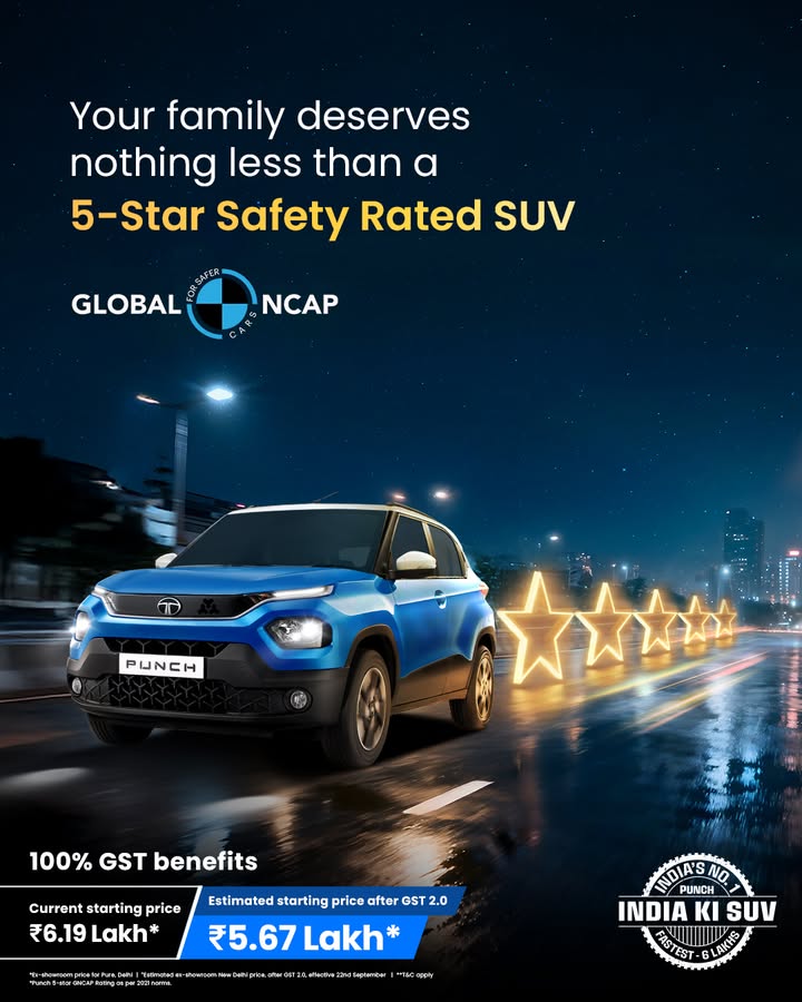 Dont just upgrade your car. Upgrade your familys safety, with Indias 5 Star Safety Rated SUV