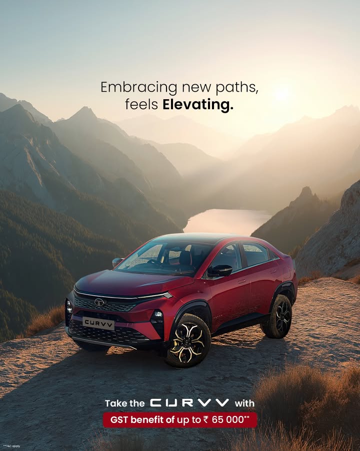 SUV stance, coupe shape, unmatched savings TakeTheCURVV with 100 GST benefits. TataCURVV CURVV SUVCoupe TataMotors