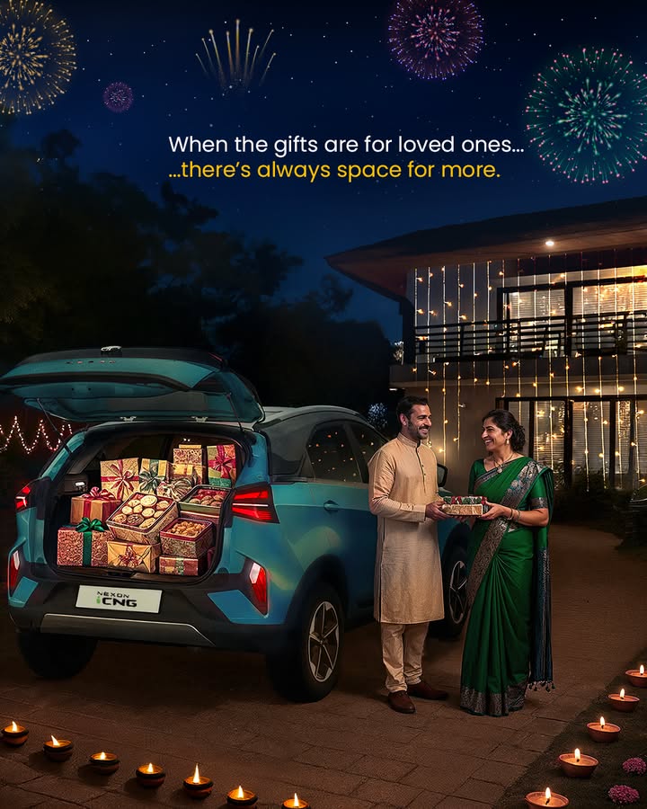 Nexon iCNG all decked up to make you go WOW this Diwali, with a fully usable 321L Boot Space for every gift that matters ...