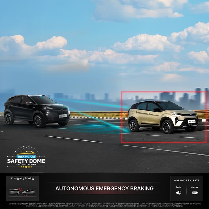 Style that stands out. Safety that steps in. The Nexon Red Hot DARK, now with ADAS and engineered under the Tata Motors Safety Dome, keeps you protected when every second counts. ADAS RedDARK Nexon TataNexon TataMotorsPassengerVehicles Style that stands out. Safety that steps in