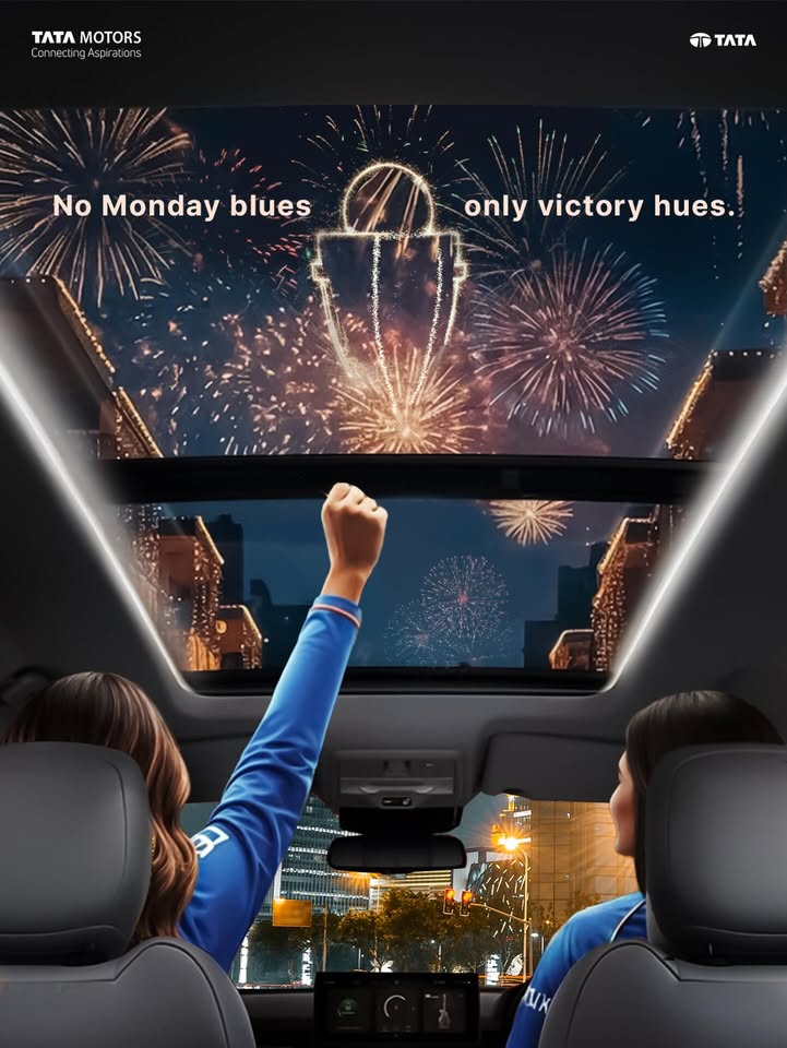 About last night CWC25 Champions TeamIndia WomenInBlue DrivenByPride TataMotorsPassengerVehicles ConnectingAsp...