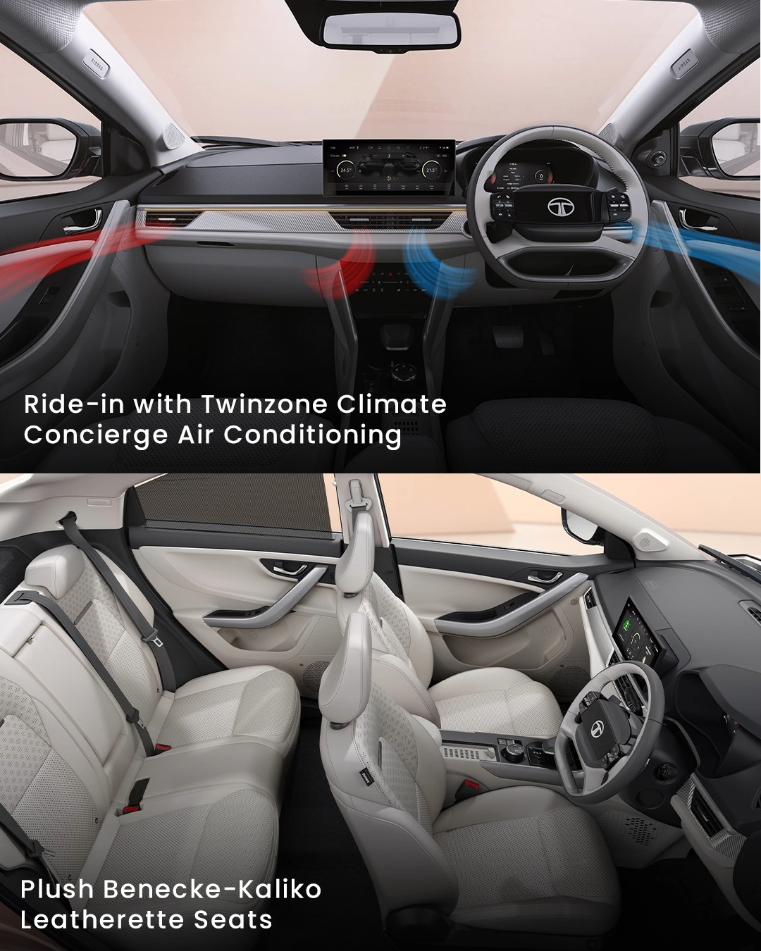 Experience the all new Tata CURVV, re imagined with executive features and unmatched rear roominess