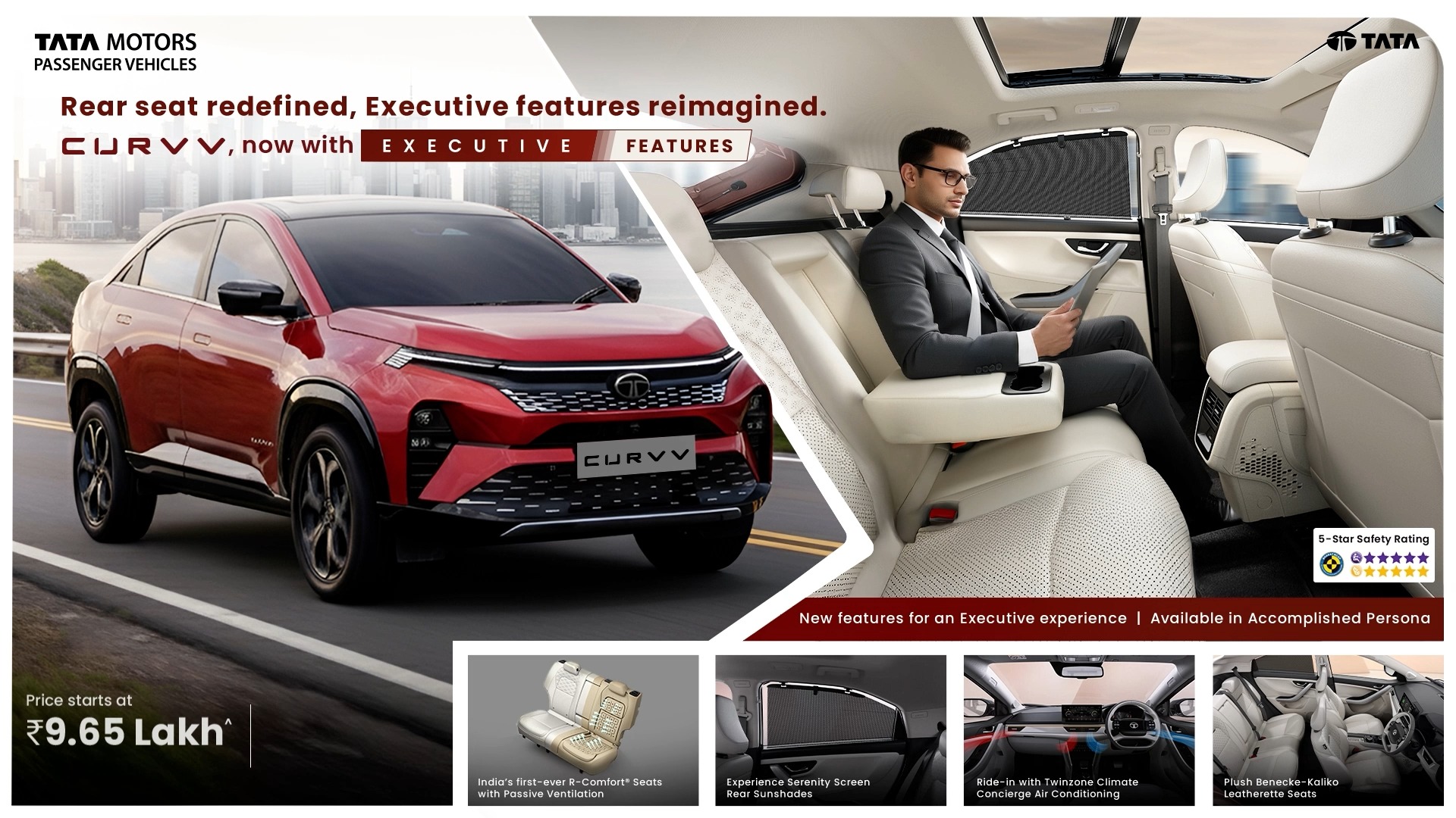 Enhanced space. Rear roominess. Executive features