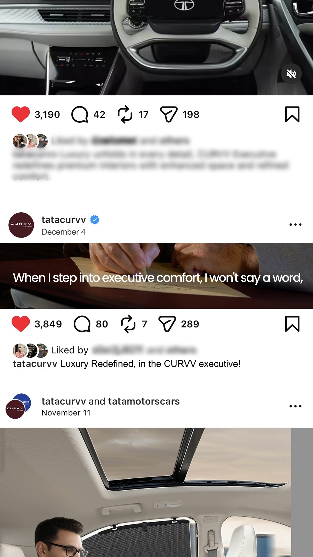 The experience that speaks for itself. CURVVExecutive TataCURVV CURVV SUVCoupe TataMotors