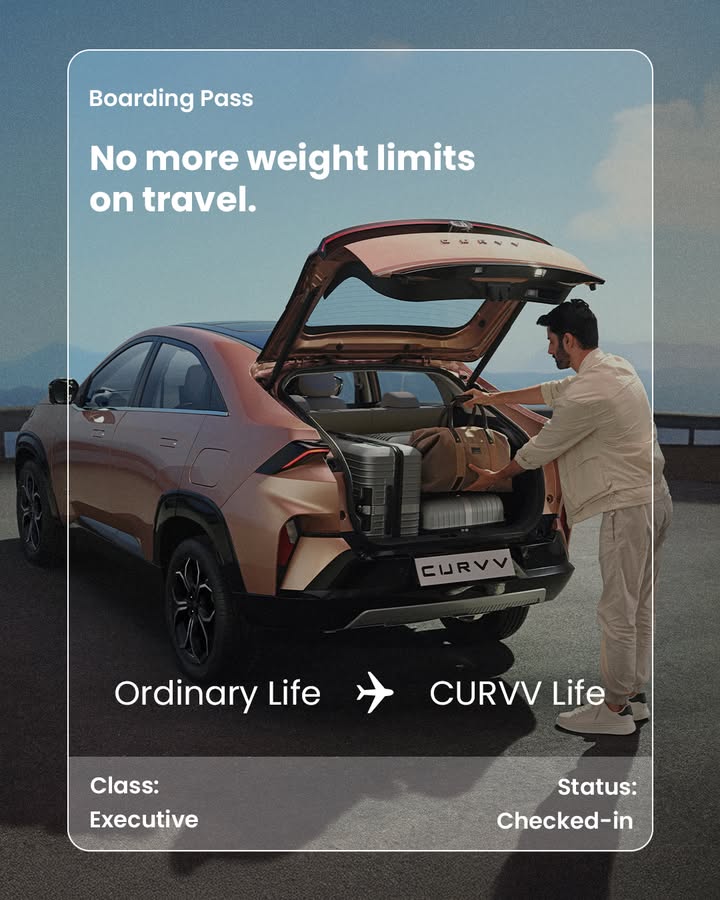 CURVV lets you pack it all with 500L boot space. CURVVExecutive TataCURVV CURVV SUVCoupe TataMotors