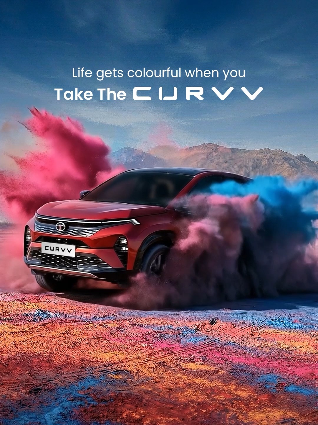 Let the colours follow your CURVV. HappyHoli Holi2026 CURVVExecutive TataCURVV CURVV SUVCoupe TataMotors