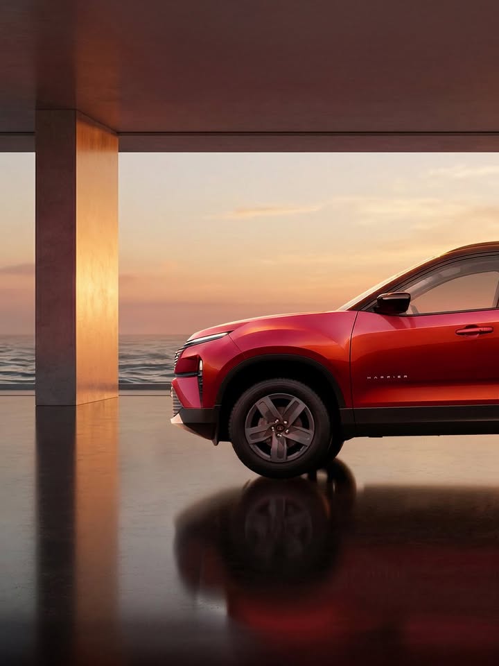 Crimson Red that outlives the golden hour. Visit https bit.ly BookYourHarrierToday to book now