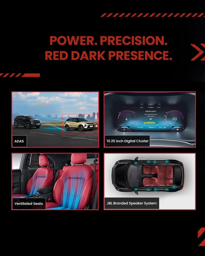 Nexon Red DARK Unmissable boldness. Unshakable confidence. NexonFearless TataNexon TataMotorsPassengerVehicles