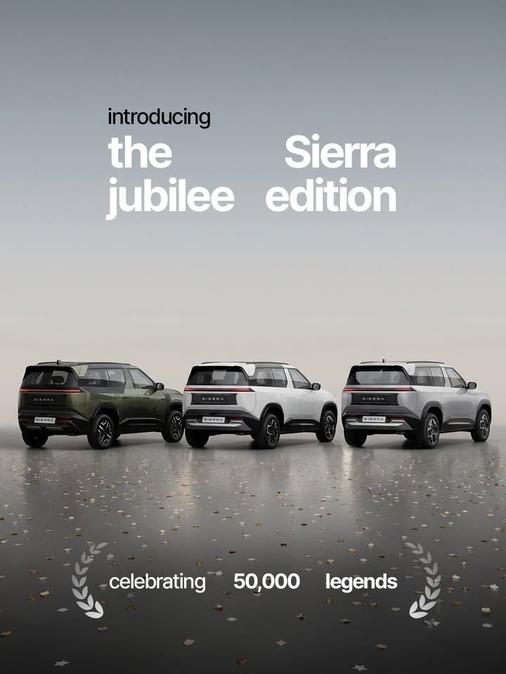 On our way to 50,000. Celebrating a journey thats only just getting started. Presenting the Tata Sierra Jubilee Edition