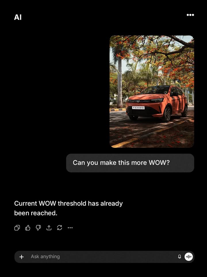 Even AI ran out of upgrades. TataTiago TheNextGenTiago JustWOW Tiago2026