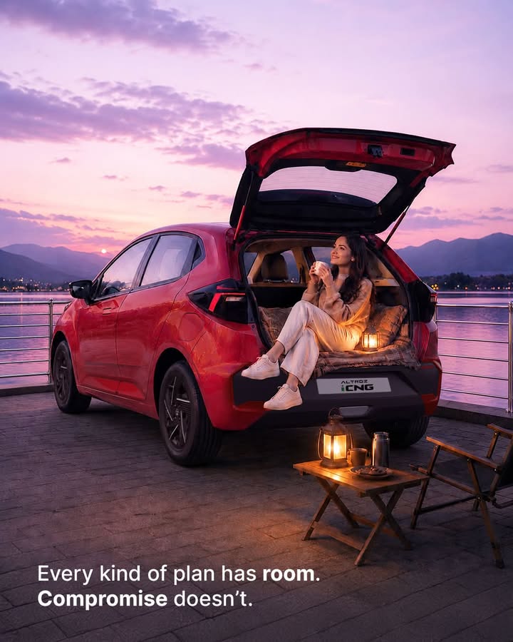 No need to pack light when your ALTROZ iCNG has all the room you need. Visit https bit