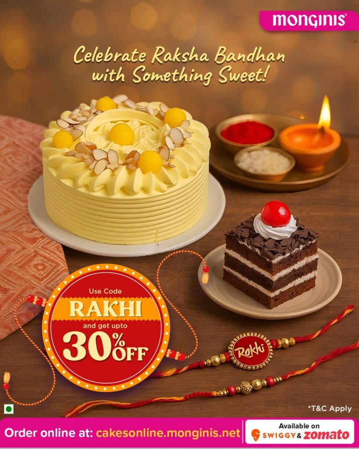 This Raksha Bandhan, sweetness is just a click away Order from CakesOnline get 30 OFF with code RAKHI Surp...