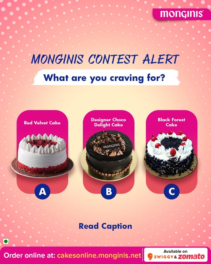 At Monginis, we bake cakes like no one else Whether its a birthday, anniversary, or just because, we create custom cake...