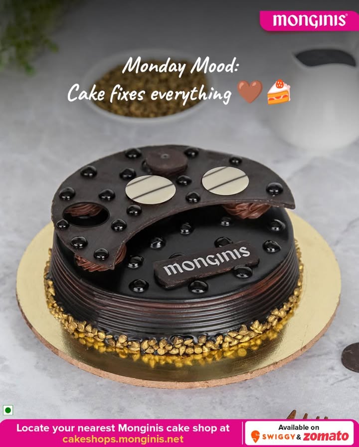 Weekend is gone but dessert is here to stay Bring joy back to your Monday with Monginis take a bite, smile bright ...