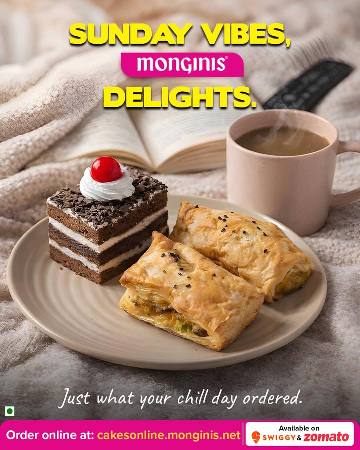 Sunday plans Cozy PJs, a good book movie, and your favorite Monginis treats There s no better way to recharge...