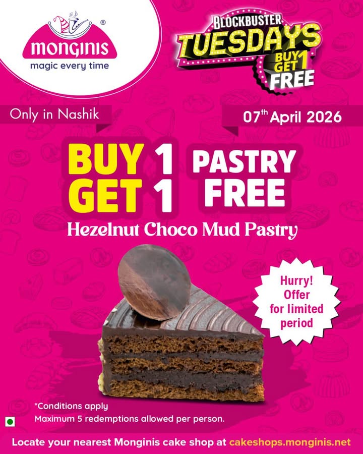 Double the chocolate, double the happiness This Tuesday, grab your favorite Hazelnut Choco Mud Pastry get one F...