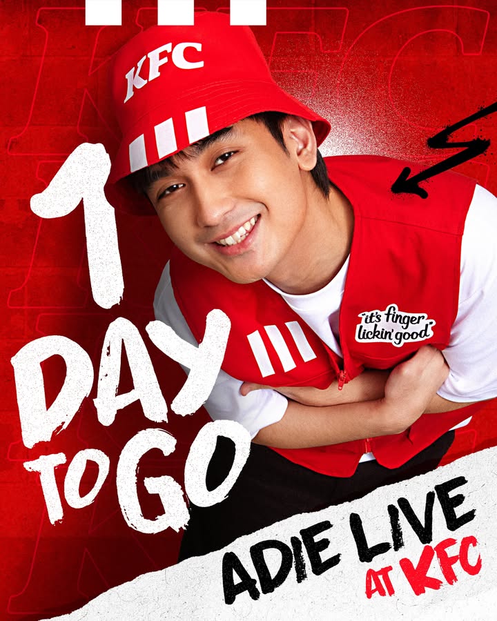 Are you one of the lucky 50 Then you know its gonna be a finger lickin good time with Adie See you tomorrow at KFC UP ...