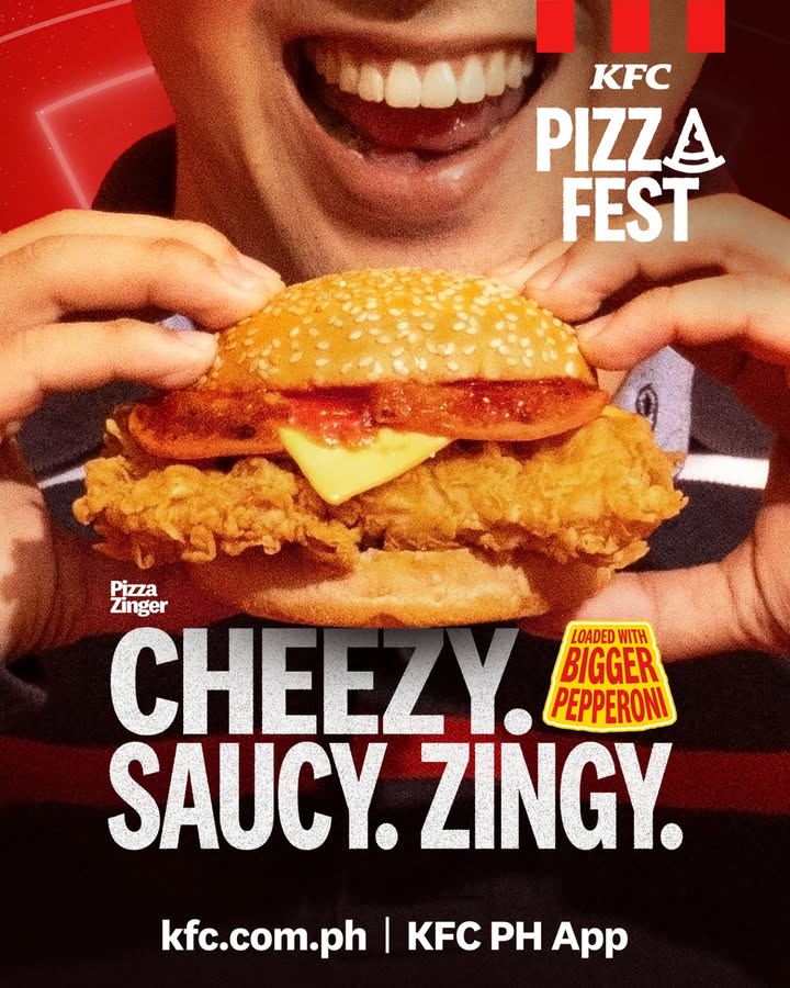 Cravin that Zinger spice and the comforting pizza flavor Get it both with the NEW KFC Pizza Zinger 