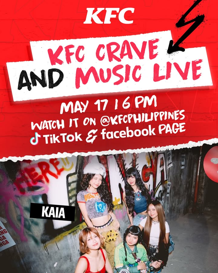 KAIA is joining the party Catch them live on KFC Crave and Music Live streaming on KFC TikTok and Facebook pages