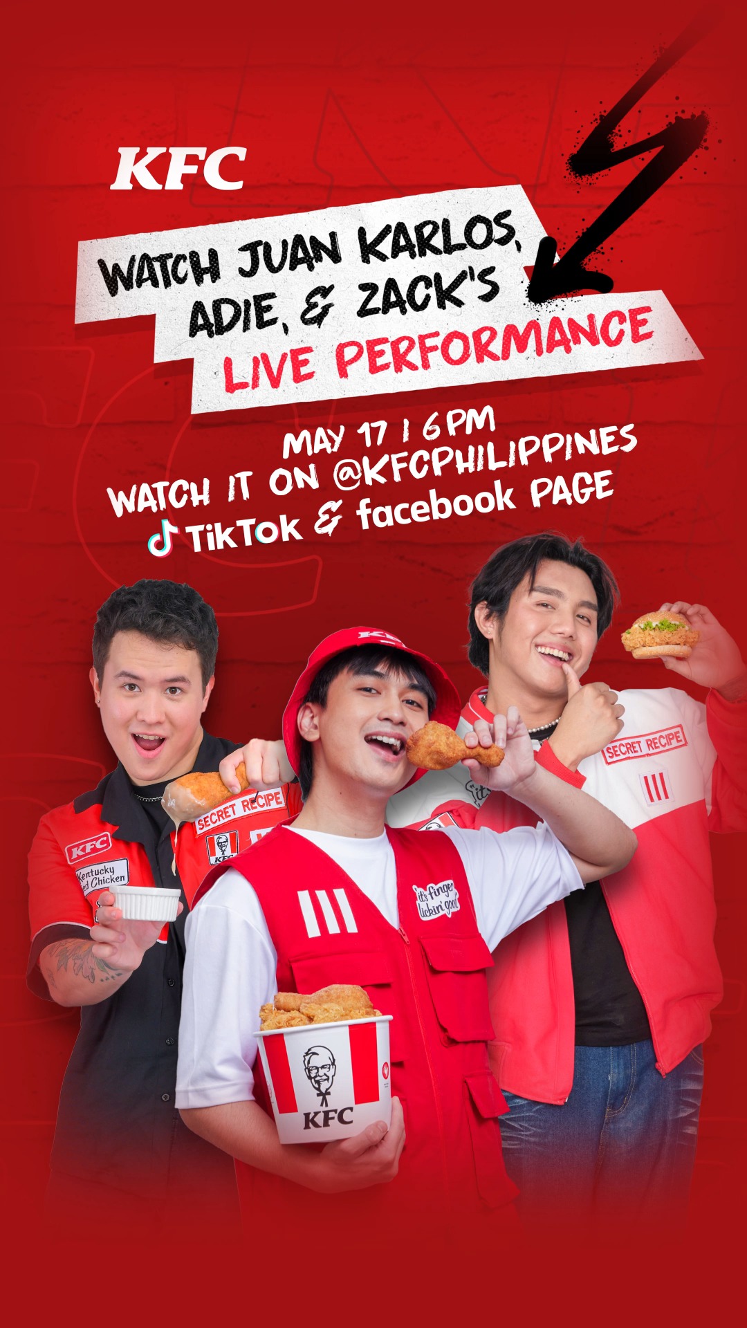 juan karlos is calling all KFC lovers to join the livestream later, 6pm Were going live on our Facebook and TikTok pages w...