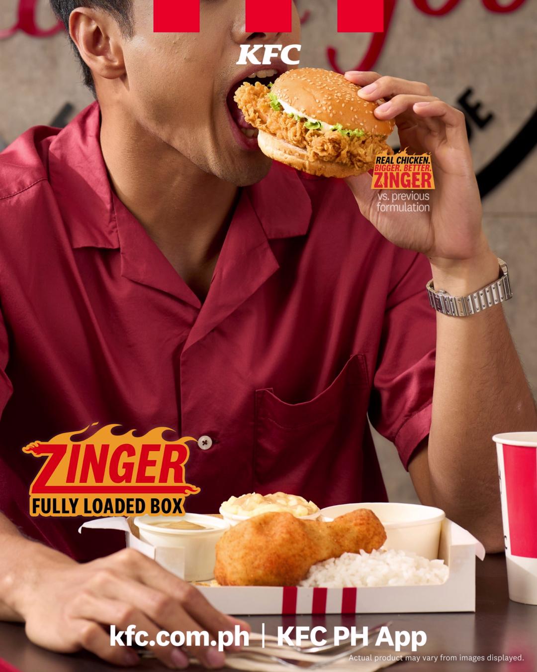 Some days just call for loaded flavors. Get yours today when you order a Zinger Burger Fully Loaded Box.