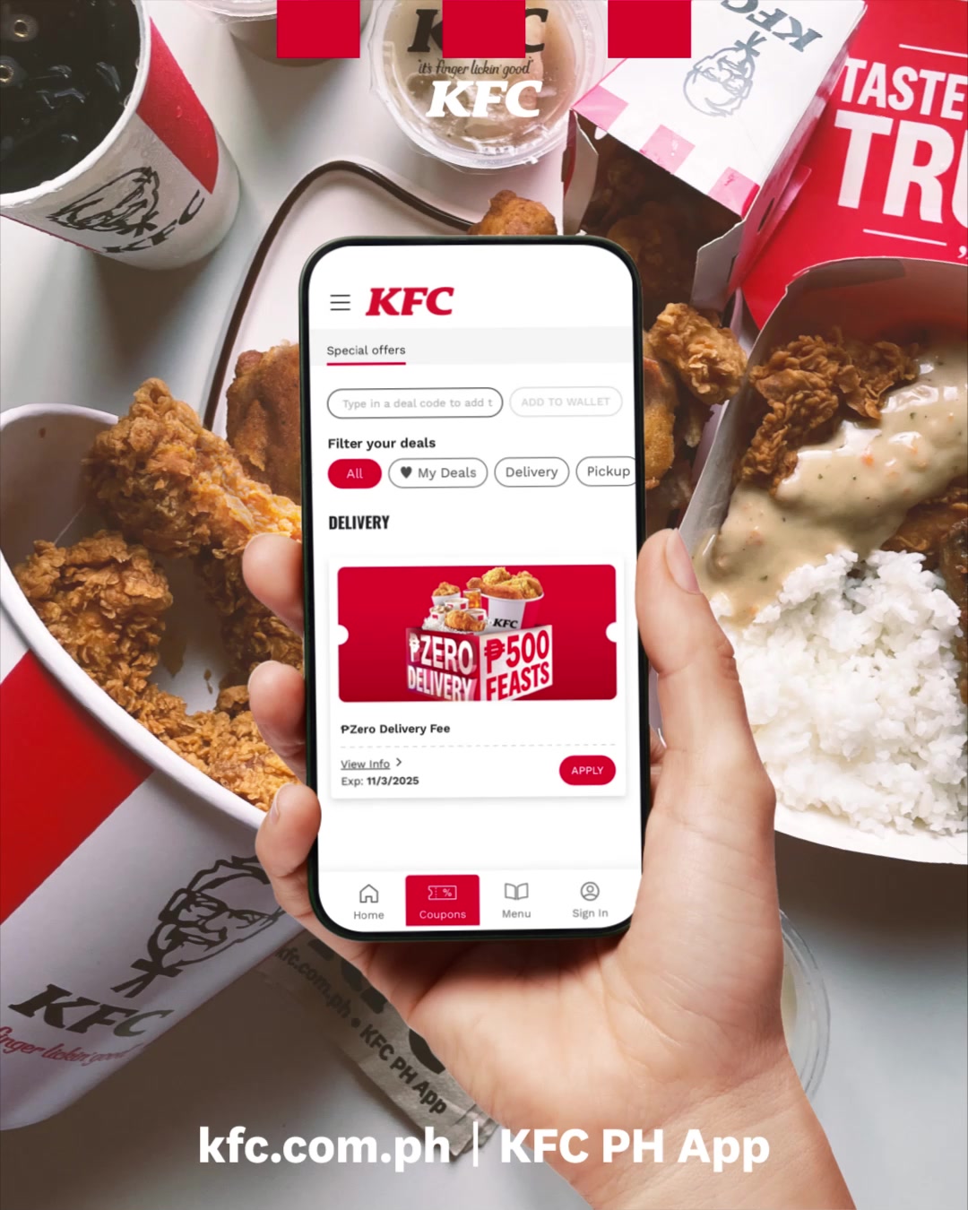 Gusto ko lang sulitin yung FREE DELIVERY ng KFC this long weekend Craving for a KFC feast Order no...