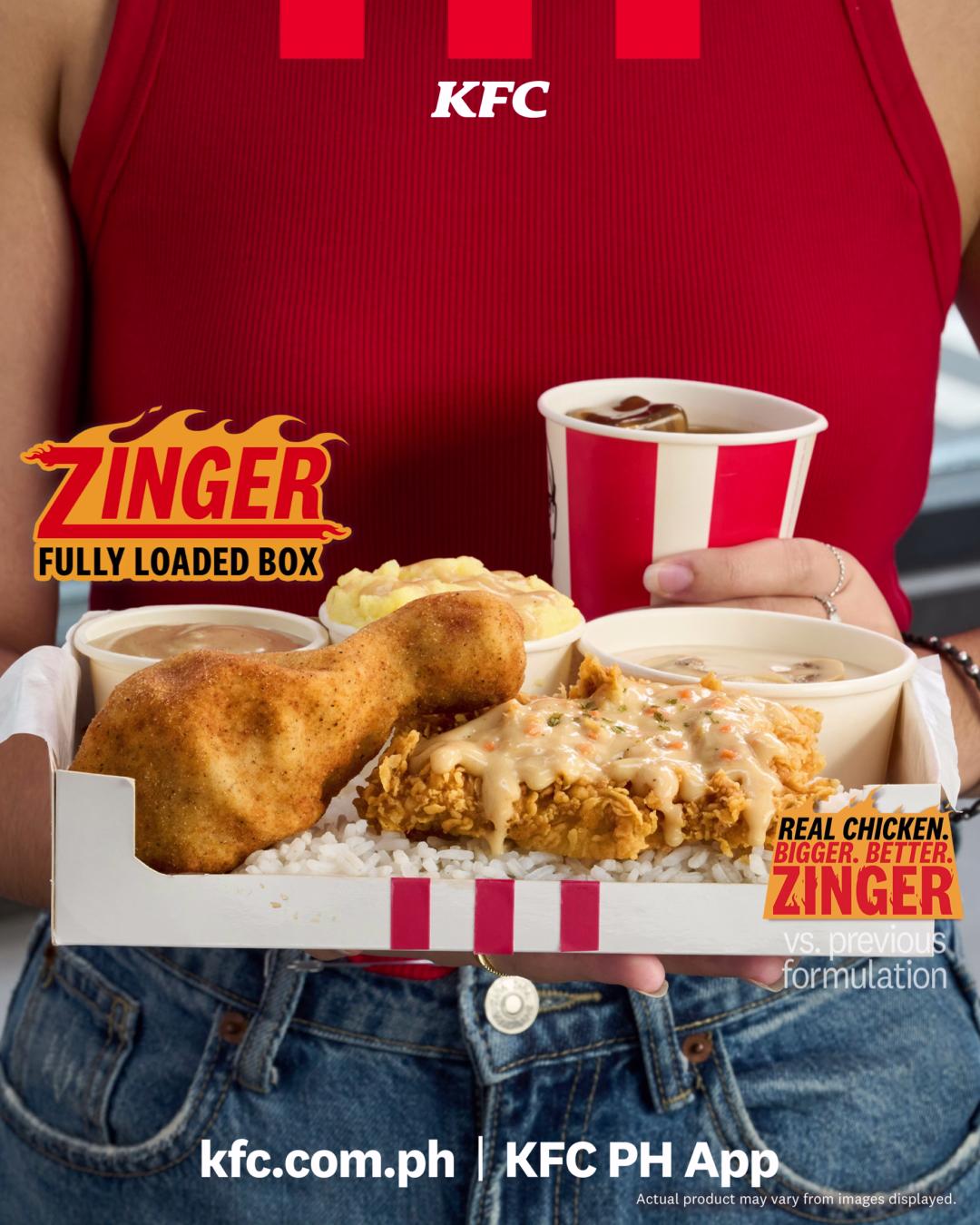 Get your flavor fix fully loaded Try the KFC Zinger Steak Fully Loaded Box today at your nearest KFC.