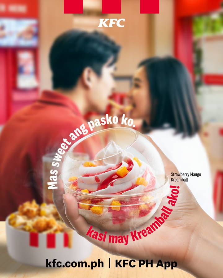 Sobrang sweet naman ng Strawberry Mango Kreamball ko from KFC Tag your friend that you know for sure is having a col...
