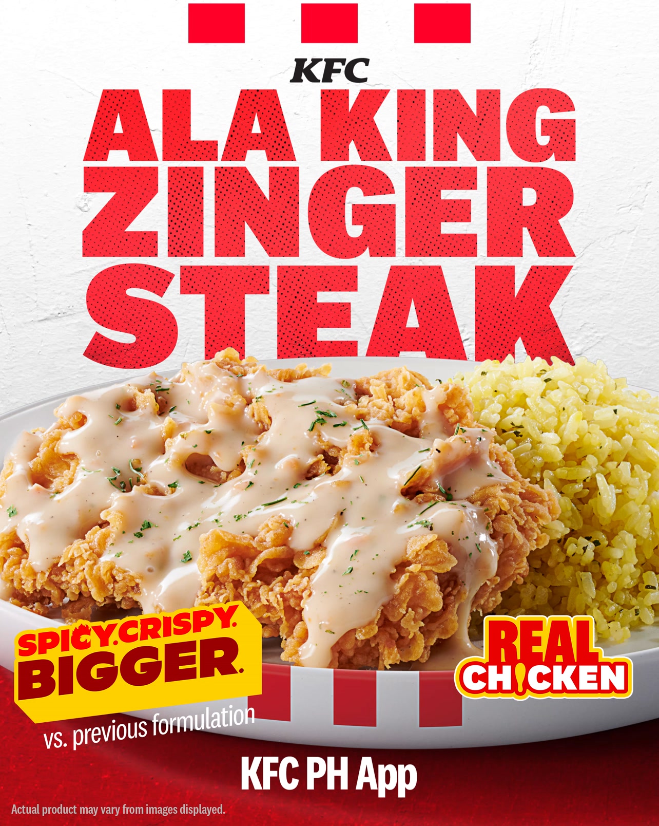 Go big with the bigger and better Ala King Zinger Steak Made with real chicken, now thicker and meatier. Order now.