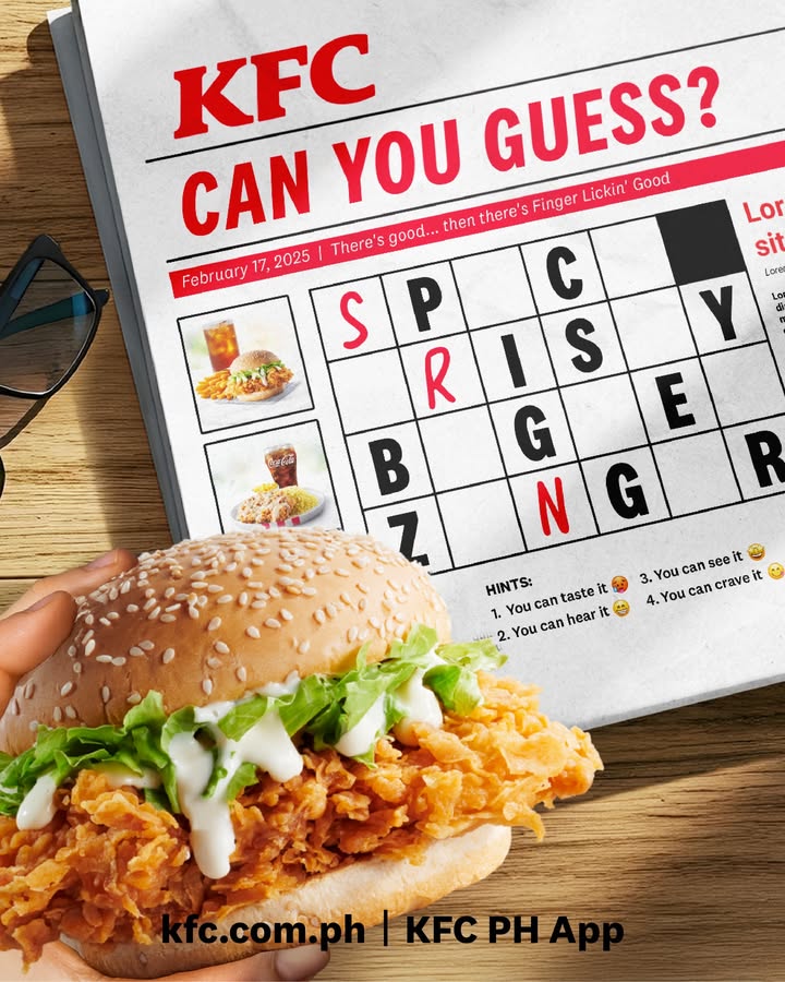 FILL IN THE BLANKS Comment down your answers at pag tama, sign mo na yan to order sa KFC 