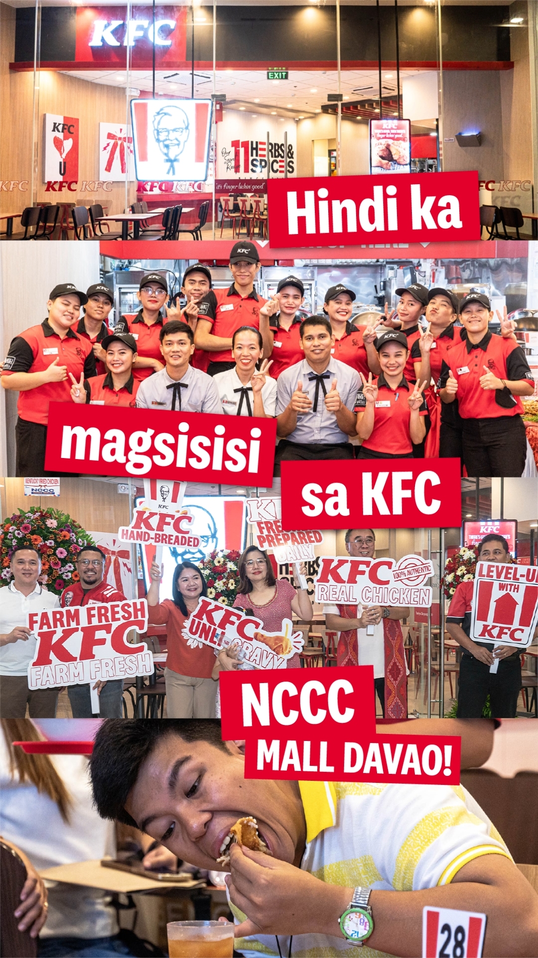 No regrets talaga when you taste the KFC finger lickin goodness finally arriving at Unit 1019 Ground floor, NCCC Mall MAA, M...
