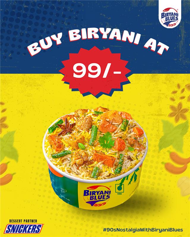Ek to ek dum piping hot Biryani Woh bhi 99 only at Biryani Blues Order now Flavour Flashback Our kinda party Every week, ek naye nostalgia contest ke saath Ek to ek dum piping hot Biryani Woh bhi 99 only at Biryani Blues Order now Flavour Flashback Our kinda party Ev...