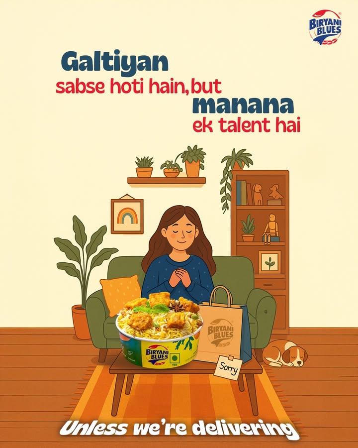Nothing says Im sorry like a slow cooked masala biryani. Apology ke saath ek biryani bhi mile toh maafi pakki Nothing says Im sorry like a slow cooked masala biryani. Apology ke saath ek biryani bhi mile toh maafi pakki
