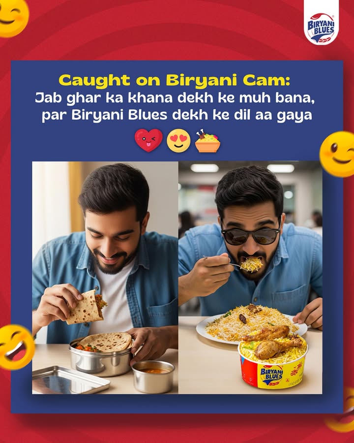 Ghar ka khana tha tiffin mein, par camera ne pakad liya biryani ka scene Spotted on the Biryani Cam, when you ditch roti sa...