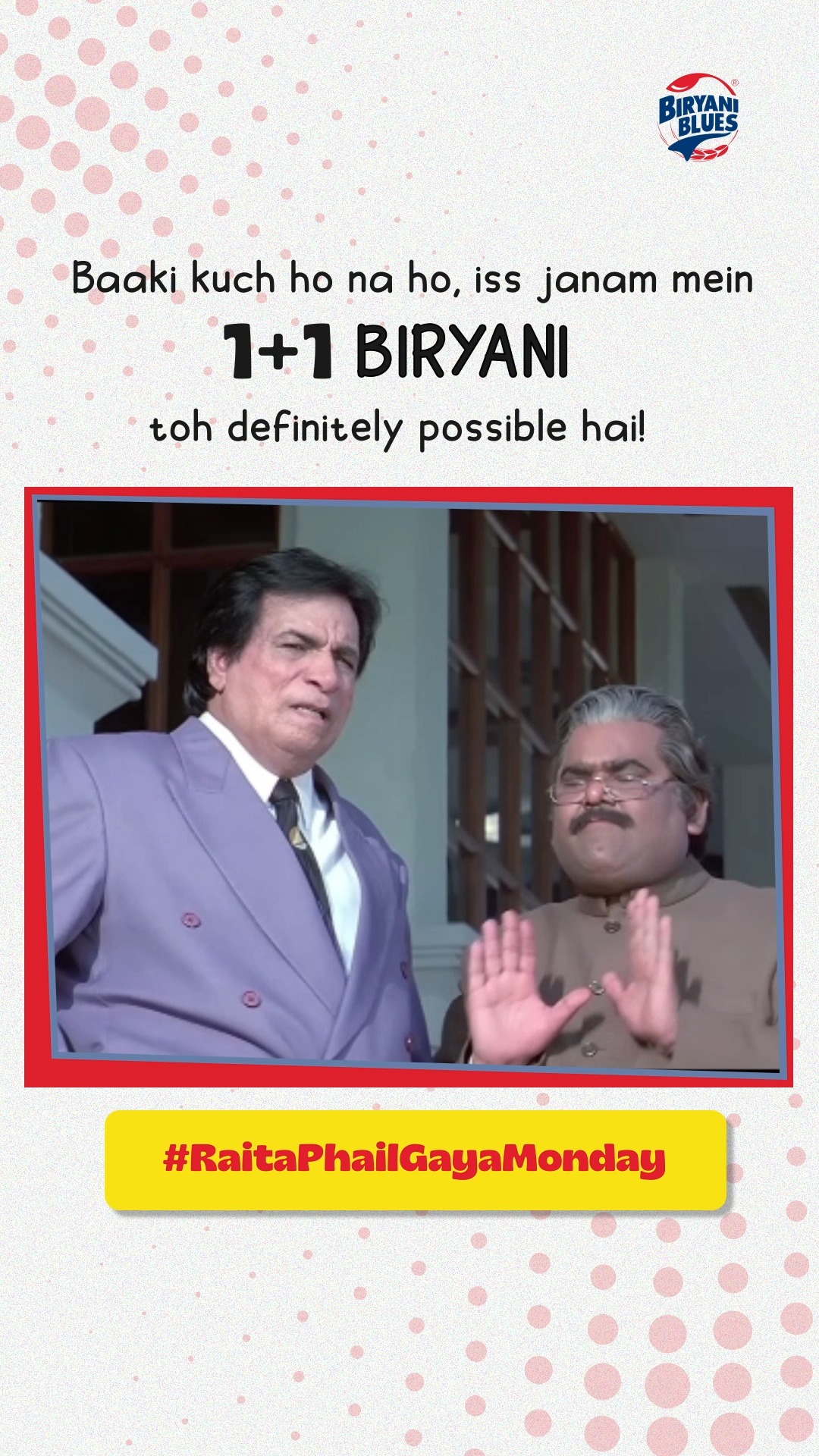 Next life ka wait kyun Iss janam mein 1 1 biryani ka scene pakka hai Use our offer code to order your favourite Biryani ...