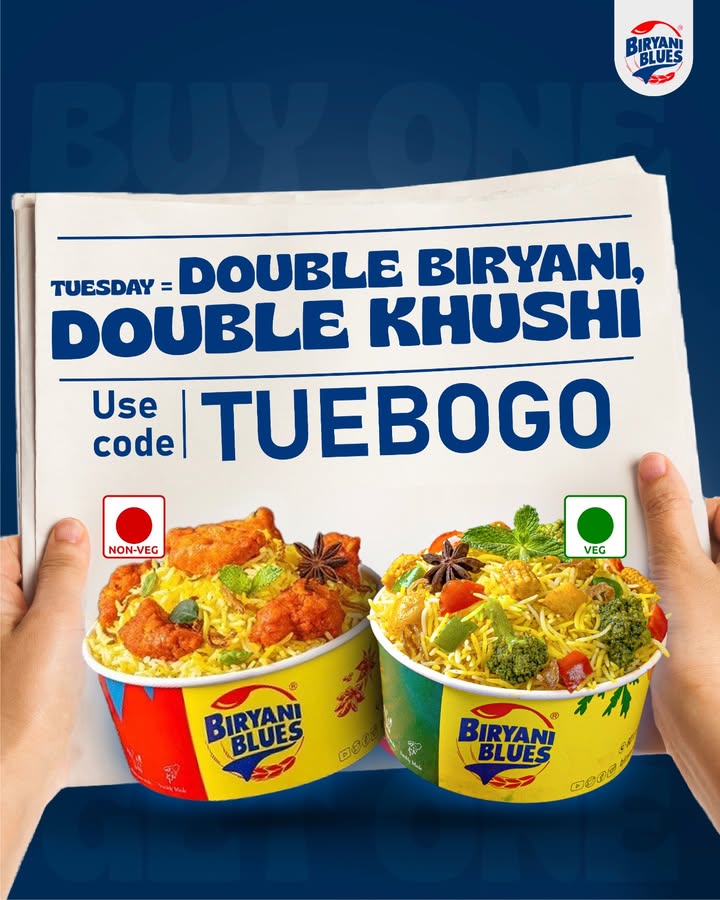 Tuesday ka funda 2x biryani 2x khushi BiryaniBlues biryani biryanilove BiryaniLovers LoveForBiryani biryanibl...