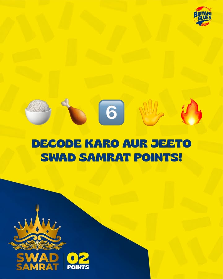 Can you crack this biryani puzzle Right answers Swad Samrat points BiryaniBlues biryani biryanilove biryaniblis...
