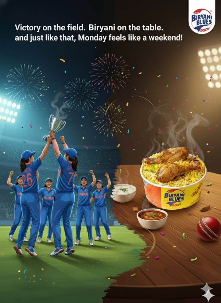 Victory on the field. Biryani on the table