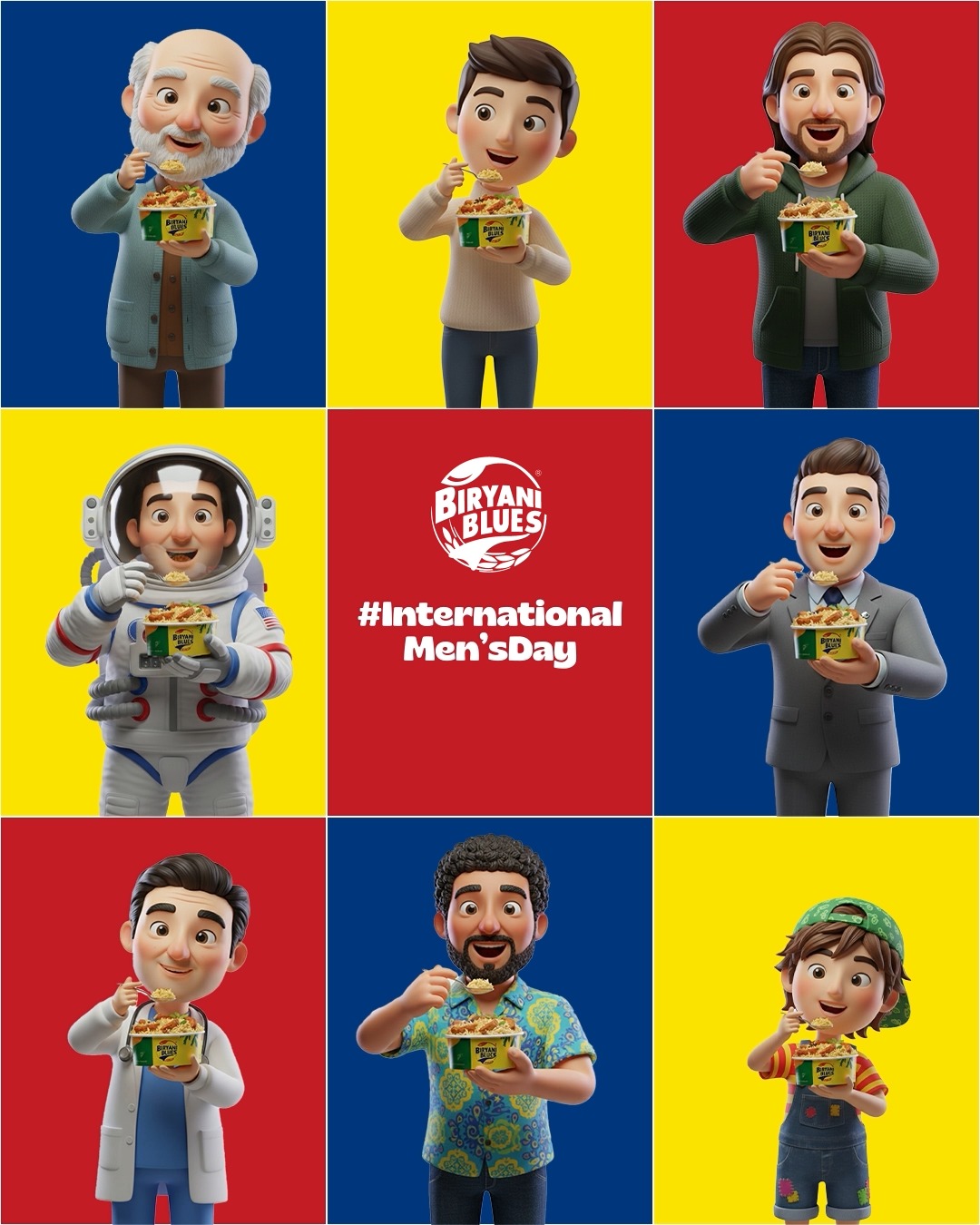 To the men who order extra raita the men who order extra salan, Happy International Mens Day from the blues that heal Bi...