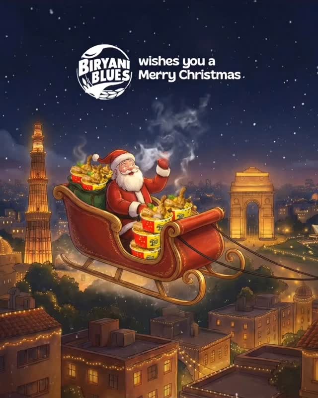 Dilli ki raat, Santa ka sleigh, aur Biryani Blues ki khushboo. Perfect Christmas. . . 