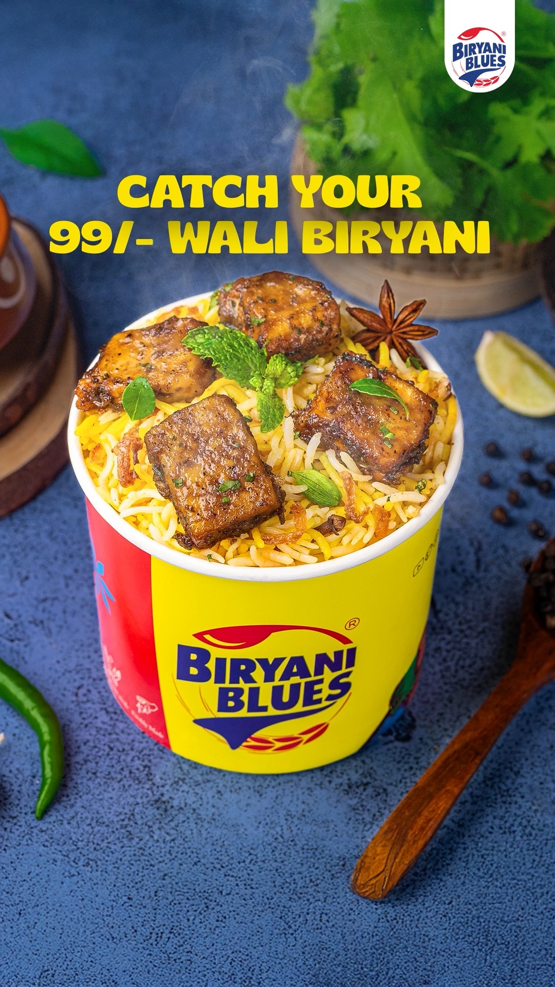 Stop scrolling See Biryani Blues Take a screenshot, post it on your story tag us 3 lucky winners will get MUFT Bi...