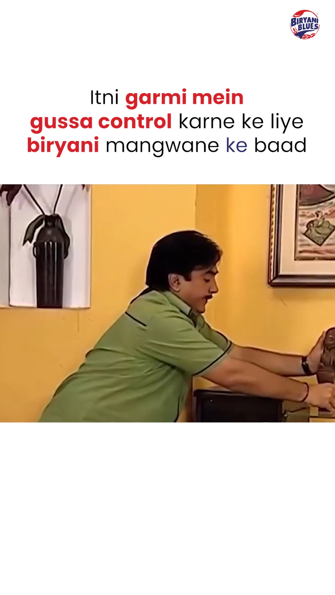 Jethalal approved anger management Gussa control karo, biryani order karo . . 