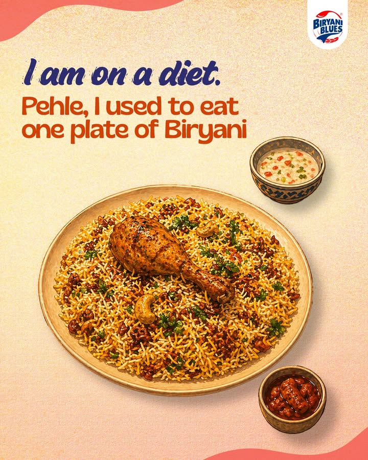 Started a diet. Ended with double biryani. Happy No Diet Day . . . . 