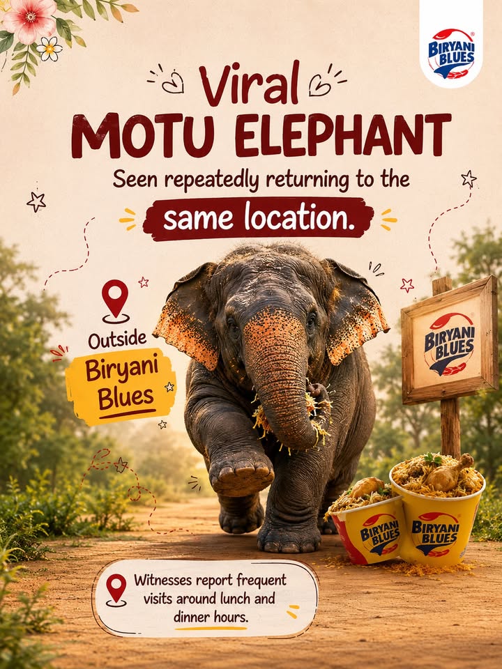 Experts are still investigating. Hum toh sirf biryani serve kar rahe hain. trending elephant momentmarketing