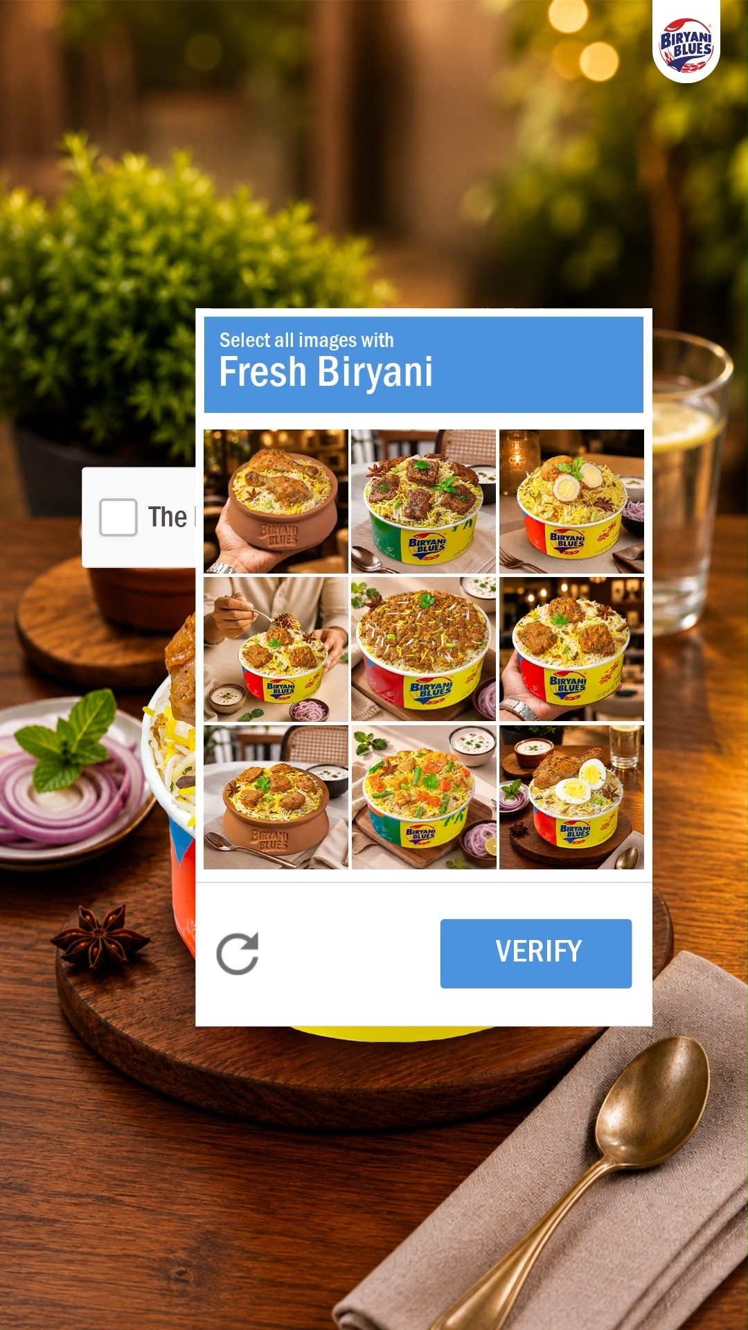  I am not a robot. I am a Biryani lover. Even if I was a robot, I would be a Biryani loving robot. . . 