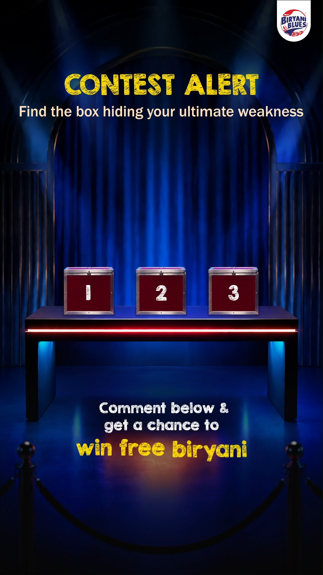 Ready, set, SPOT THE BIRYANI Watch closely, pick your box and comment the number below